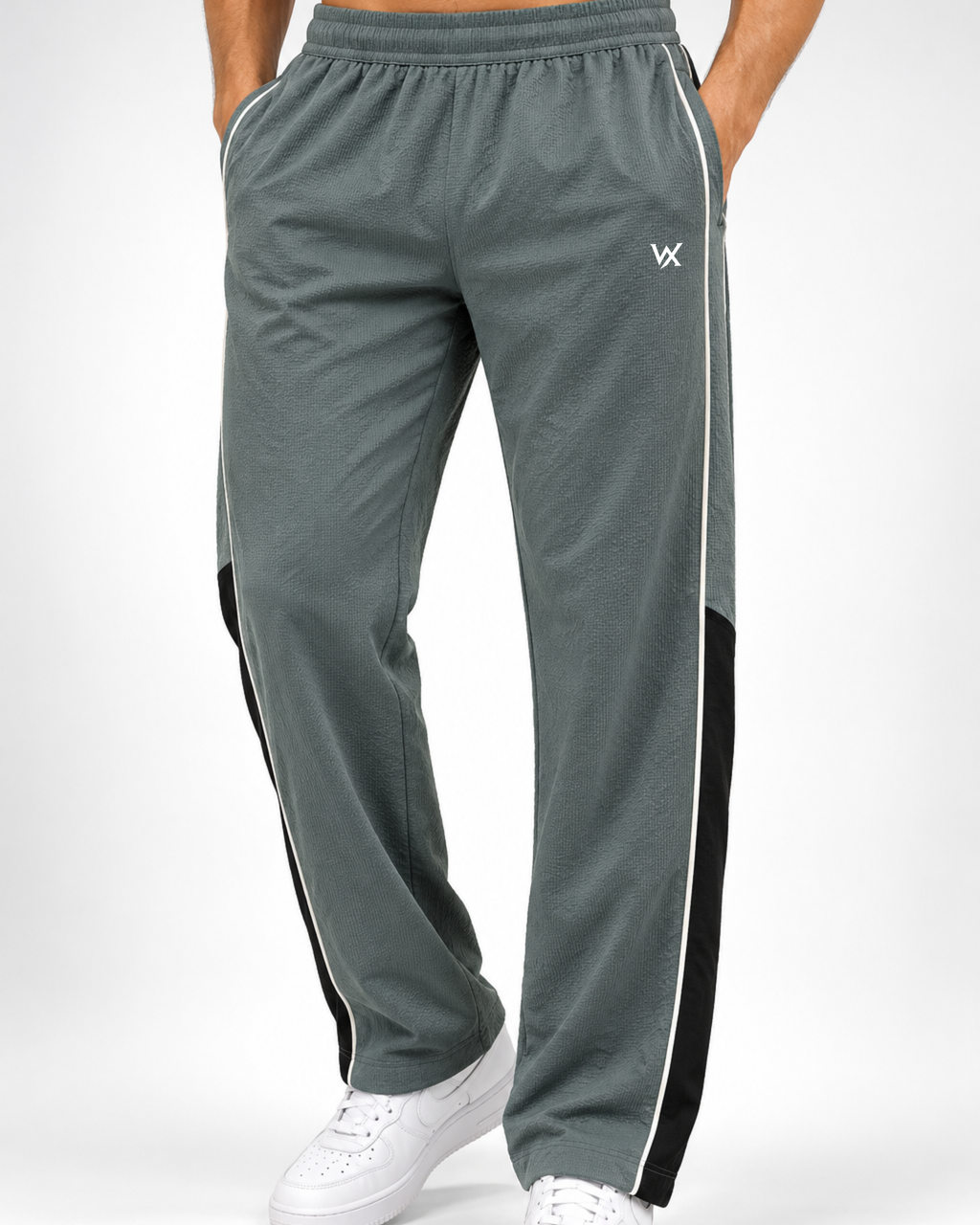 WarriorX Men's Textured Straight-Fit Track Pants