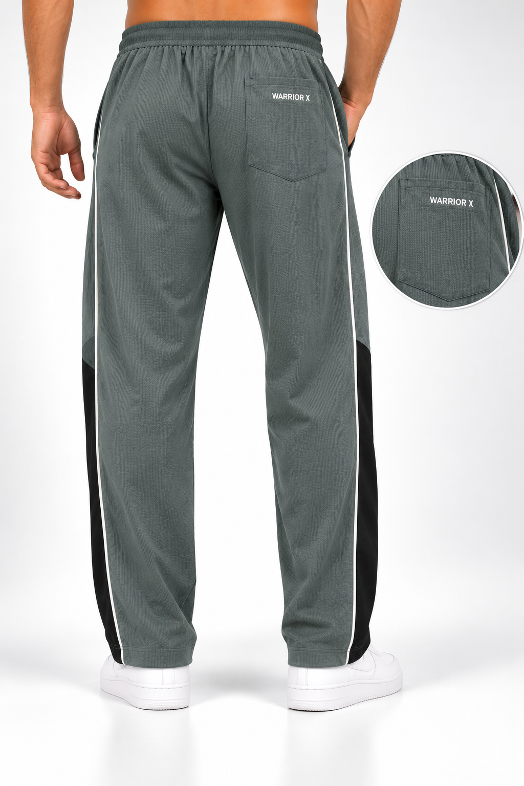 WarriorX Men's Textured Straight-Fit Track Pants