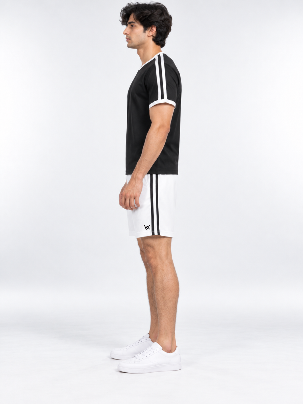 WarriorX Men's Contrast Stripe T-Shirt & Shorts Co-Ord Set