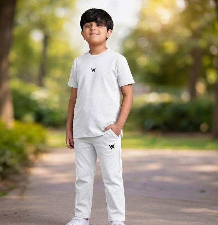 warrior x kids regular fit cotton terry cord set with trouser