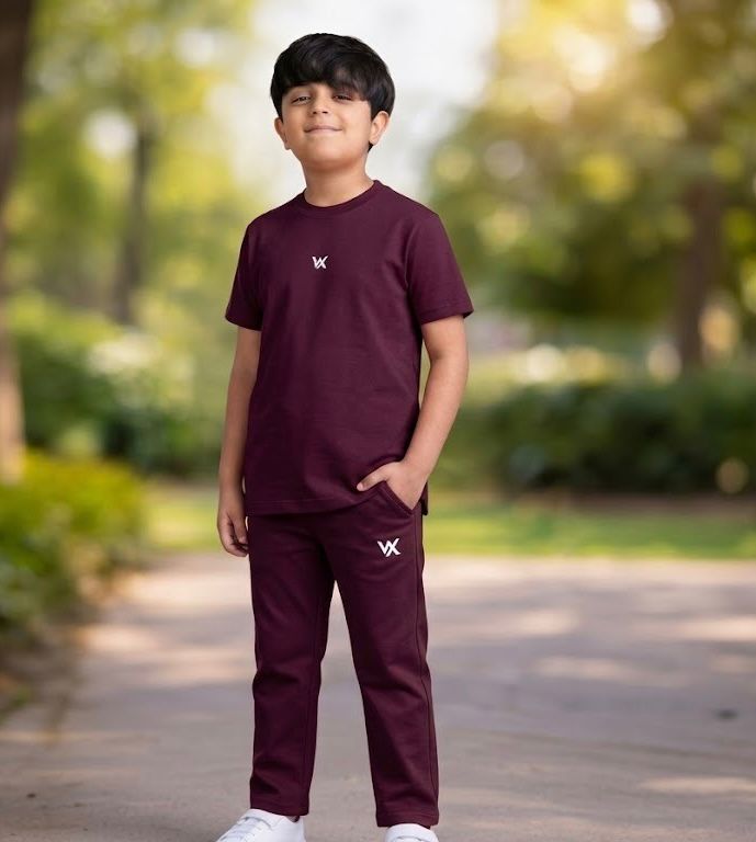 warrior x kids regular fit cotton terry cord set with trouser