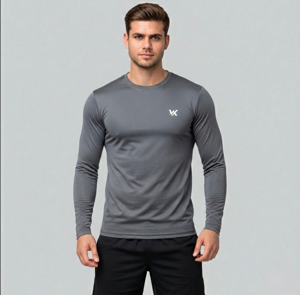 WarriorX Men’s Full Sleeve Cotton Terry Spandex T-Shirt