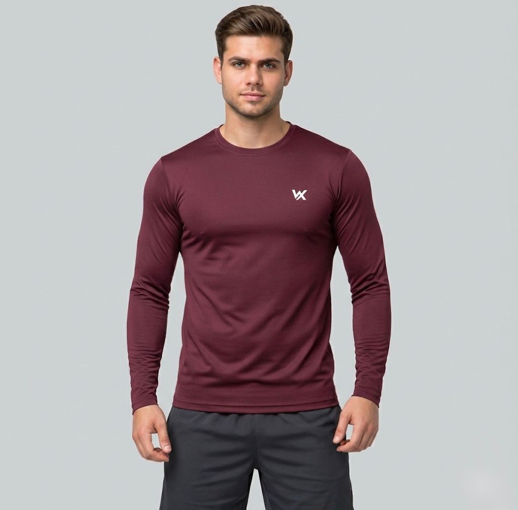 WarriorX Men’s Full Sleeve Cotton Terry Spandex T-Shirt