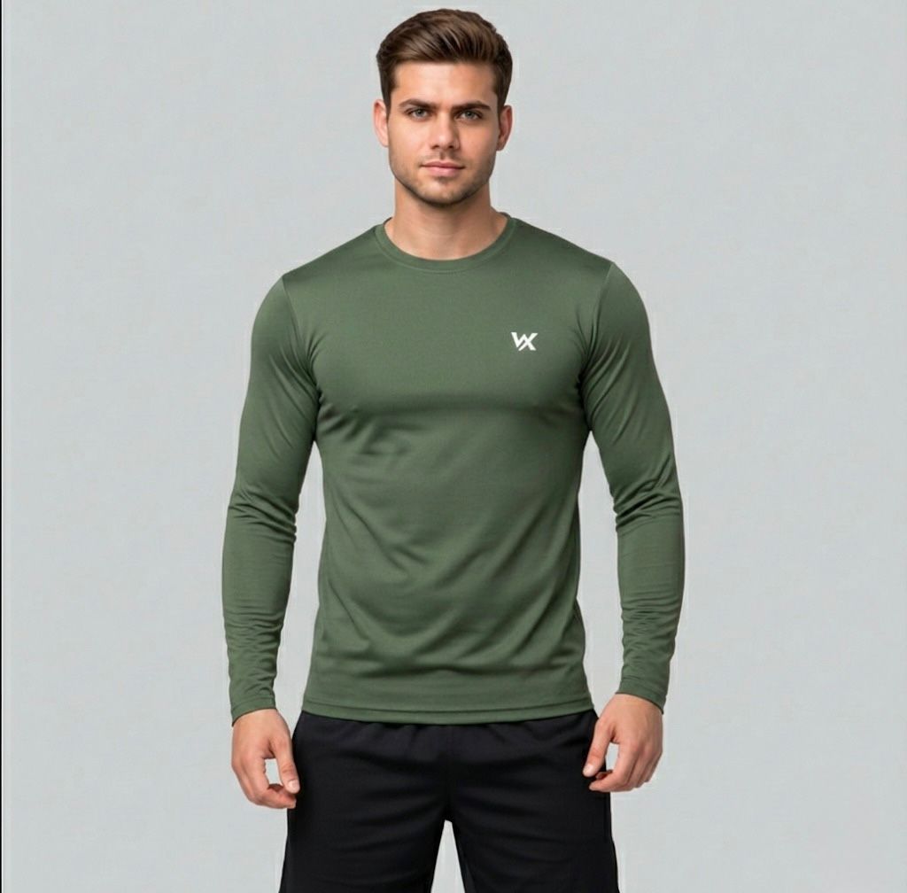 WarriorX Men’s Full Sleeve Cotton Terry Spandex T-Shirt