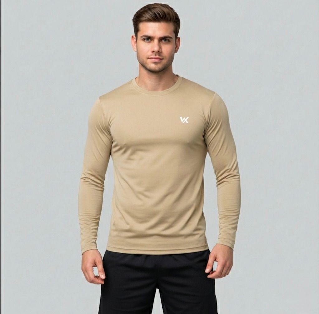 WarriorX Men’s Full Sleeve Cotton Terry Spandex T-Shirt