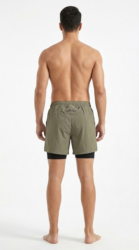 WarriorX Men’s Parachute Nylon Workout Shorts with Inner Liner