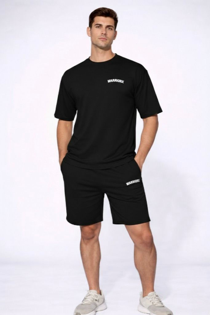 WarriorX Men’s Casual Cotton Relaxed Cordset with Tshirt & Shorts