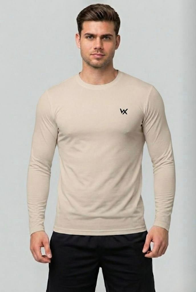WarriorX Men’s Full Sleeve Cotton Terry Spandex T-Shirt