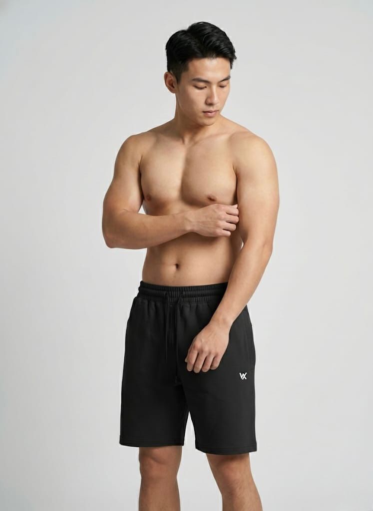 WarriorX Men’s Running & Cycling Cotton Terry Spandex Casual Shorts