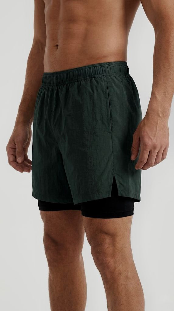 WarriorX Men’s Parachute Nylon Workout Shorts with Inner Liner