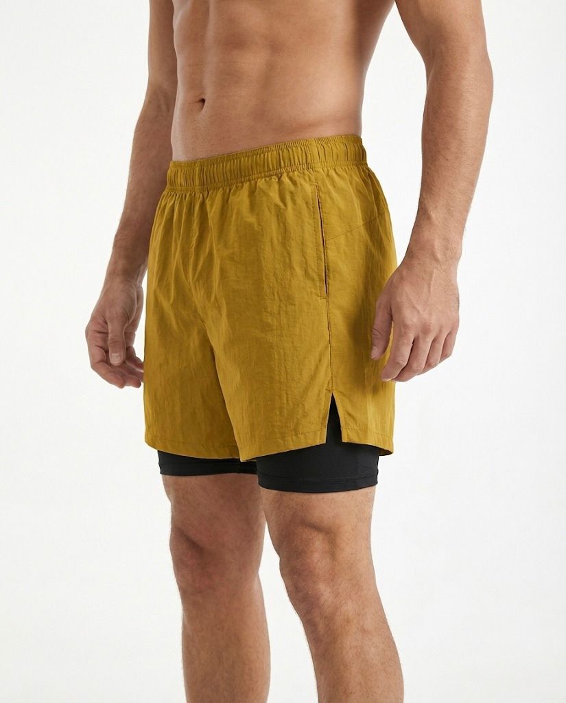 WarriorX Men’s Parachute Nylon Workout Shorts with Inner Liner