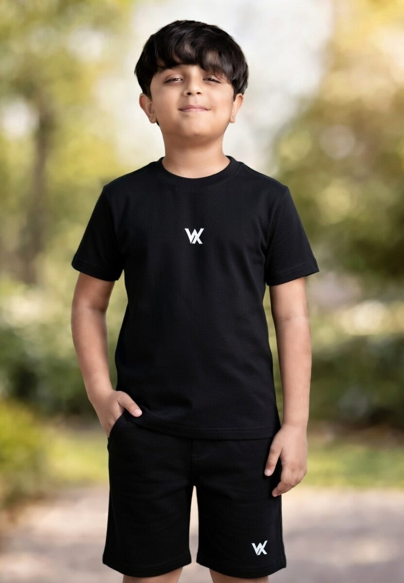 warrior x kids regular fit cotton terry cord set with shorts