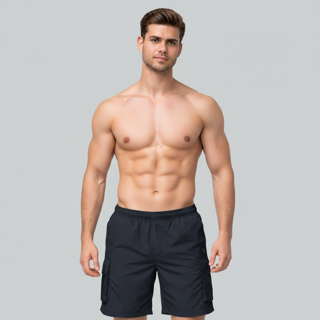 WarriorX Men’s Cargo Parachute Nylon Jogger Shorts