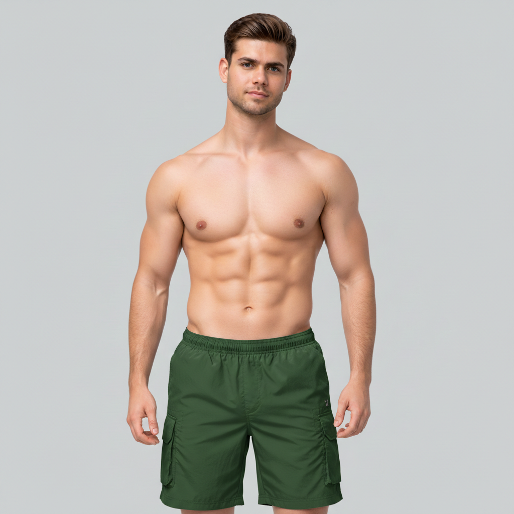 WarriorX Men’s Cargo Parachute Nylon Jogger Shorts