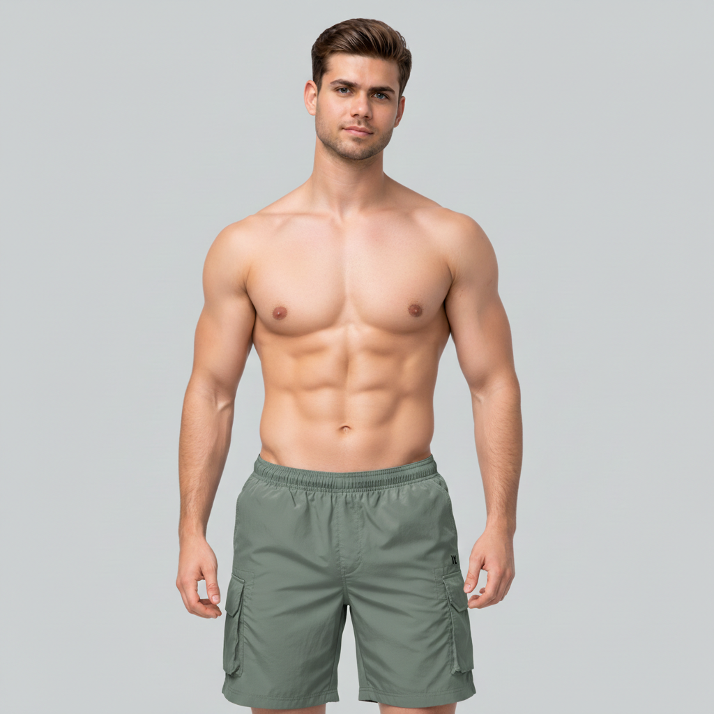 WarriorX Men’s Cargo Parachute Nylon Jogger Shorts