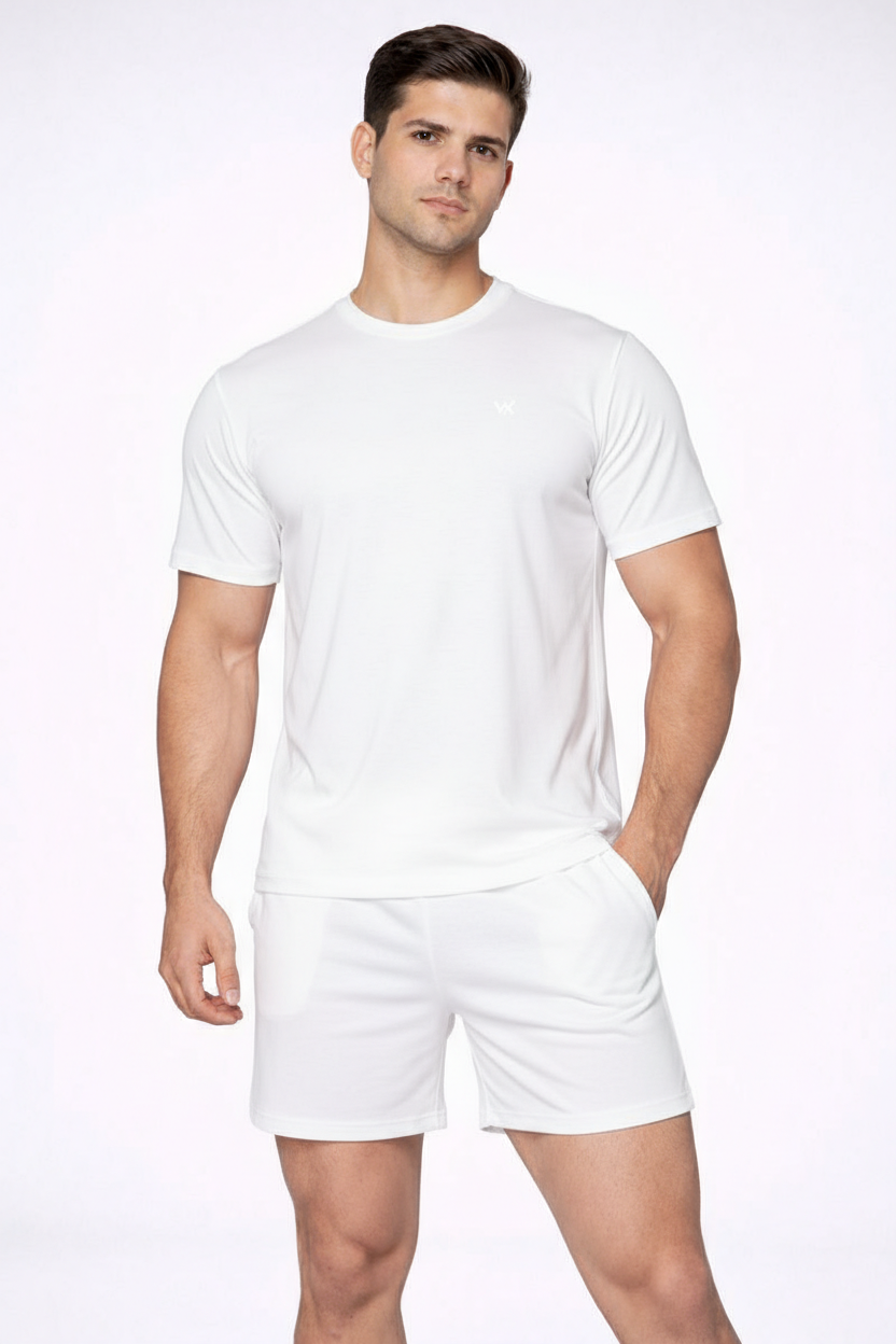 WarriorX Men’s Performance Fit Cotton Lycra Shorts & T-shirt Cordset