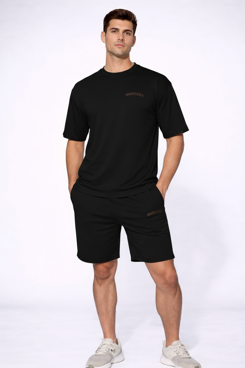 WarriorX Men’s Casual Cotton Relaxed Cordset with Tshirt & Shorts