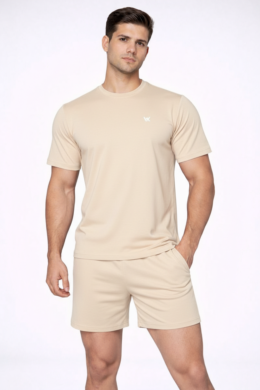 WarriorX Men’s Performance Fit Cotton Lycra Shorts & T-shirt Cordset