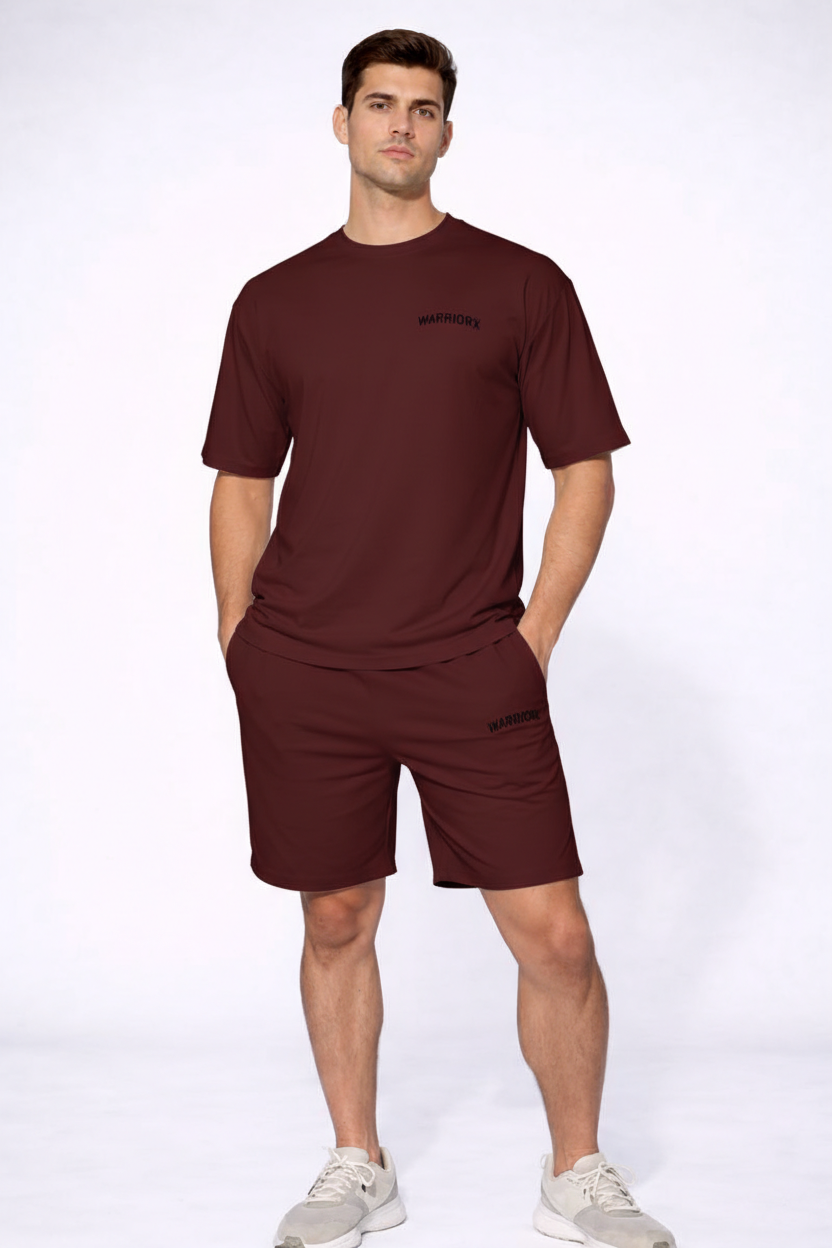 WarriorX Men’s Casual Cotton Relaxed Cordset with Tshirt & Shorts