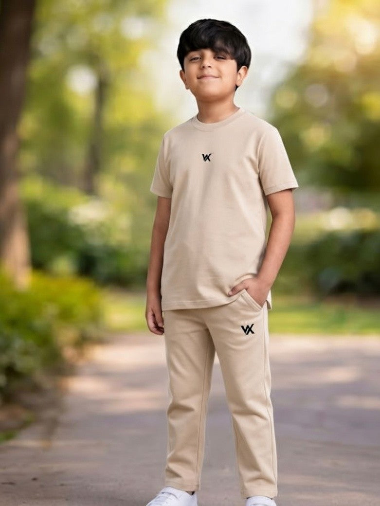 warrior x kids regular fit cotton lycra cord set with trouser