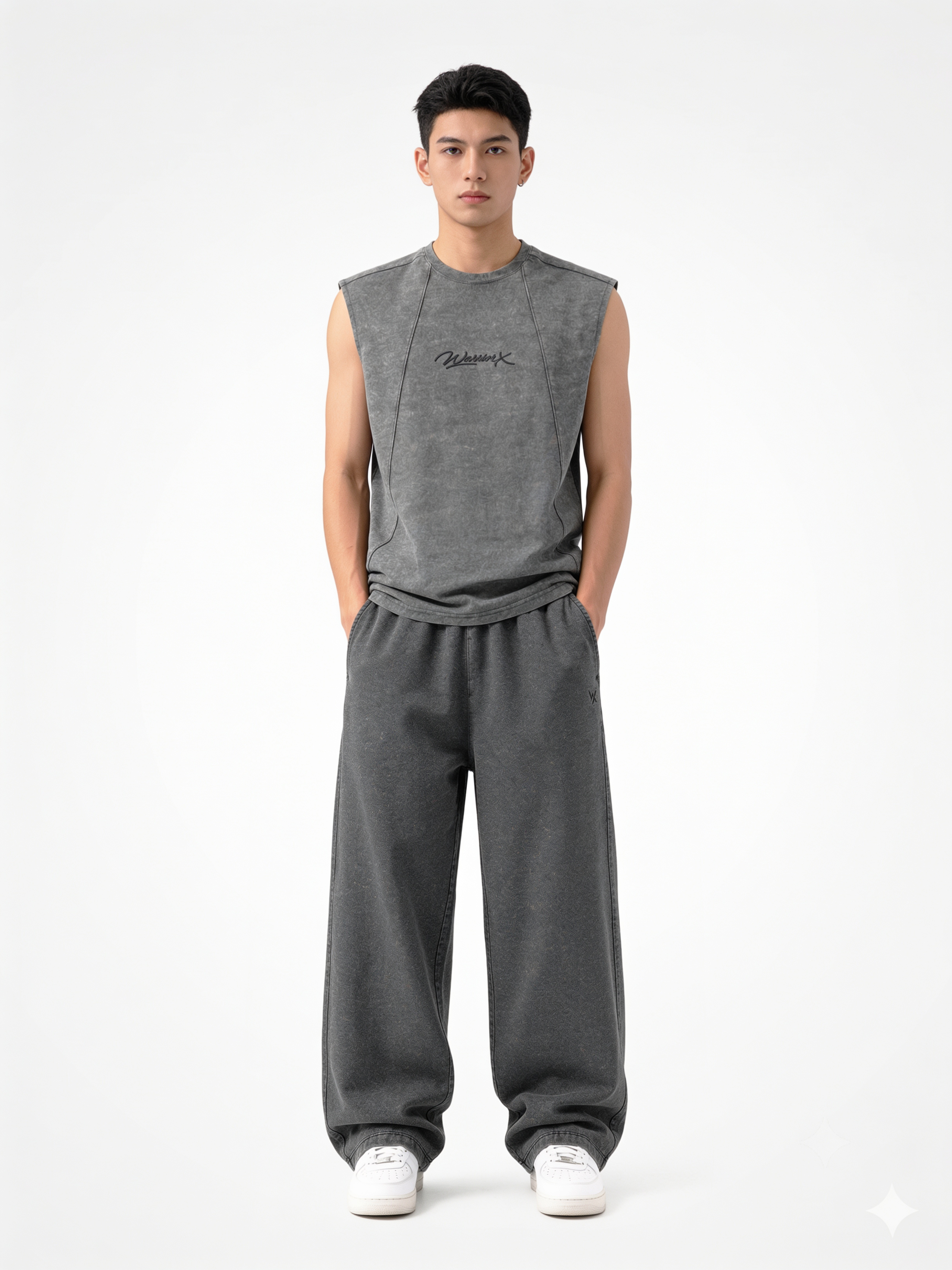 WARRIORX MENS ACID WASH CORDSET