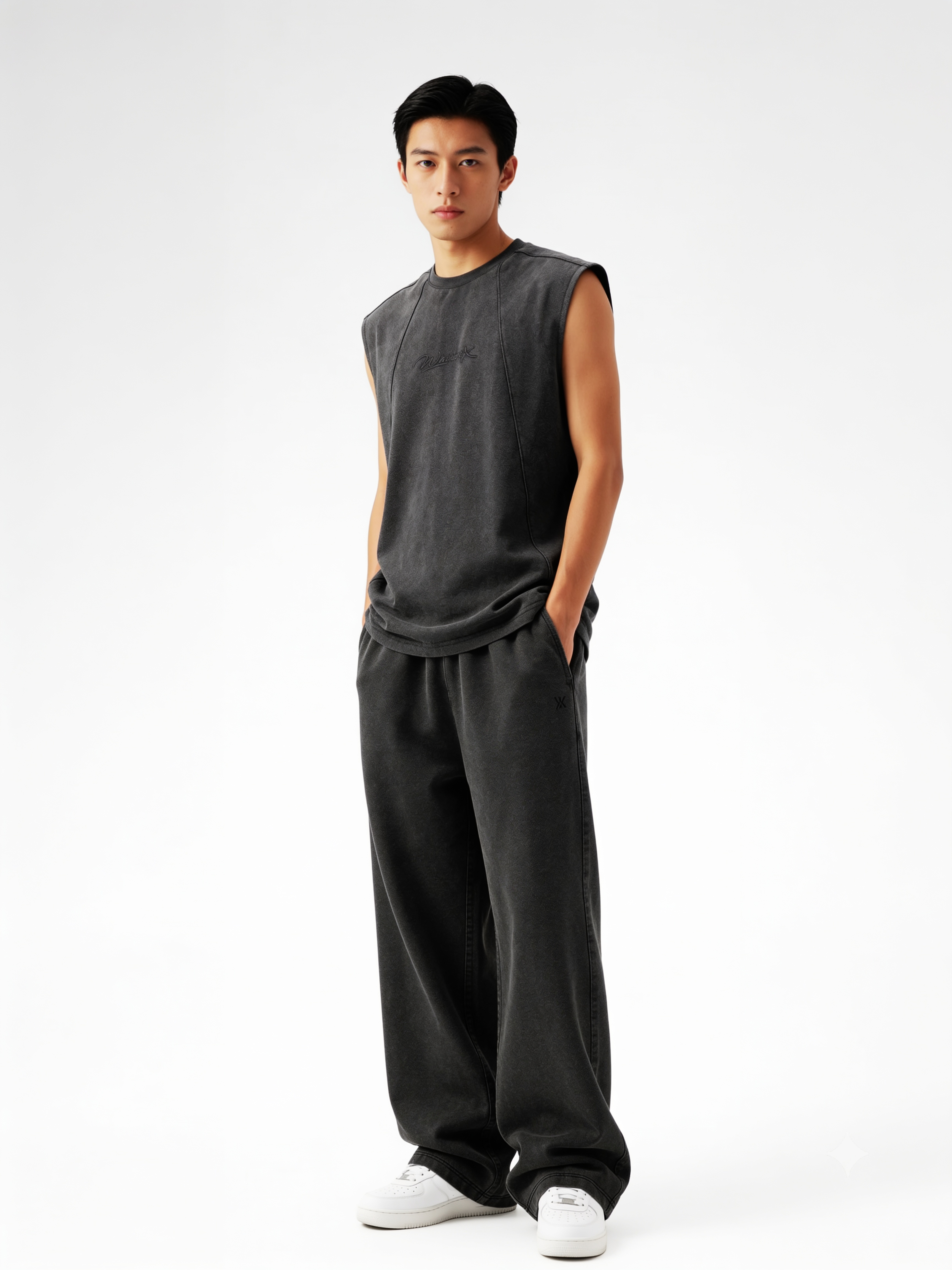WARRIORX MENS ACID WASH CORDSET