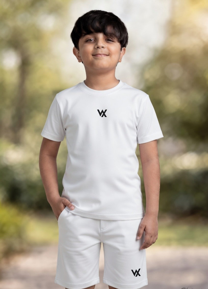 warrior x kids regular fit cotton terry cord set with shorts