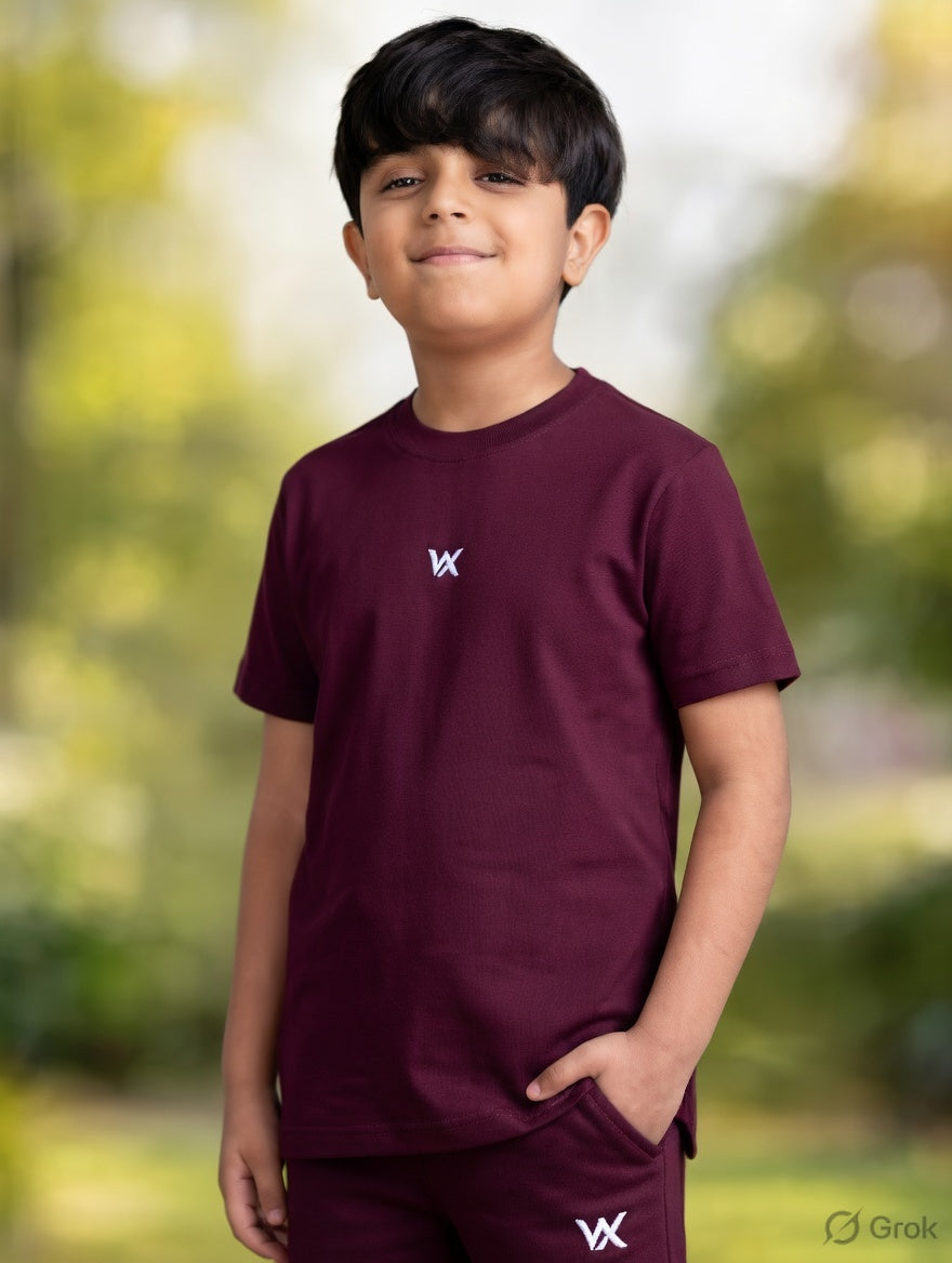 warrior x kids regular fit cotton terry cord set with shorts