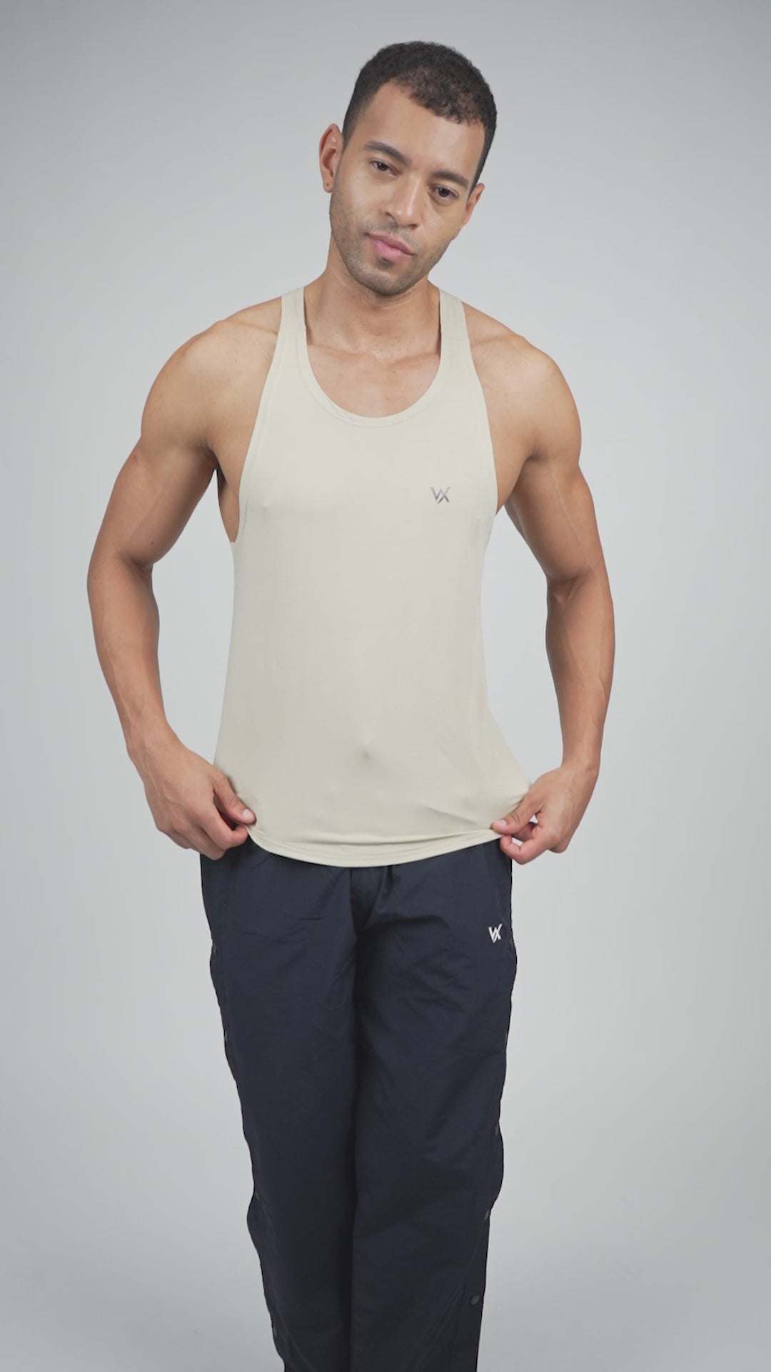 WarriorX Men’s Poly Spandex Gym Vest Stringer