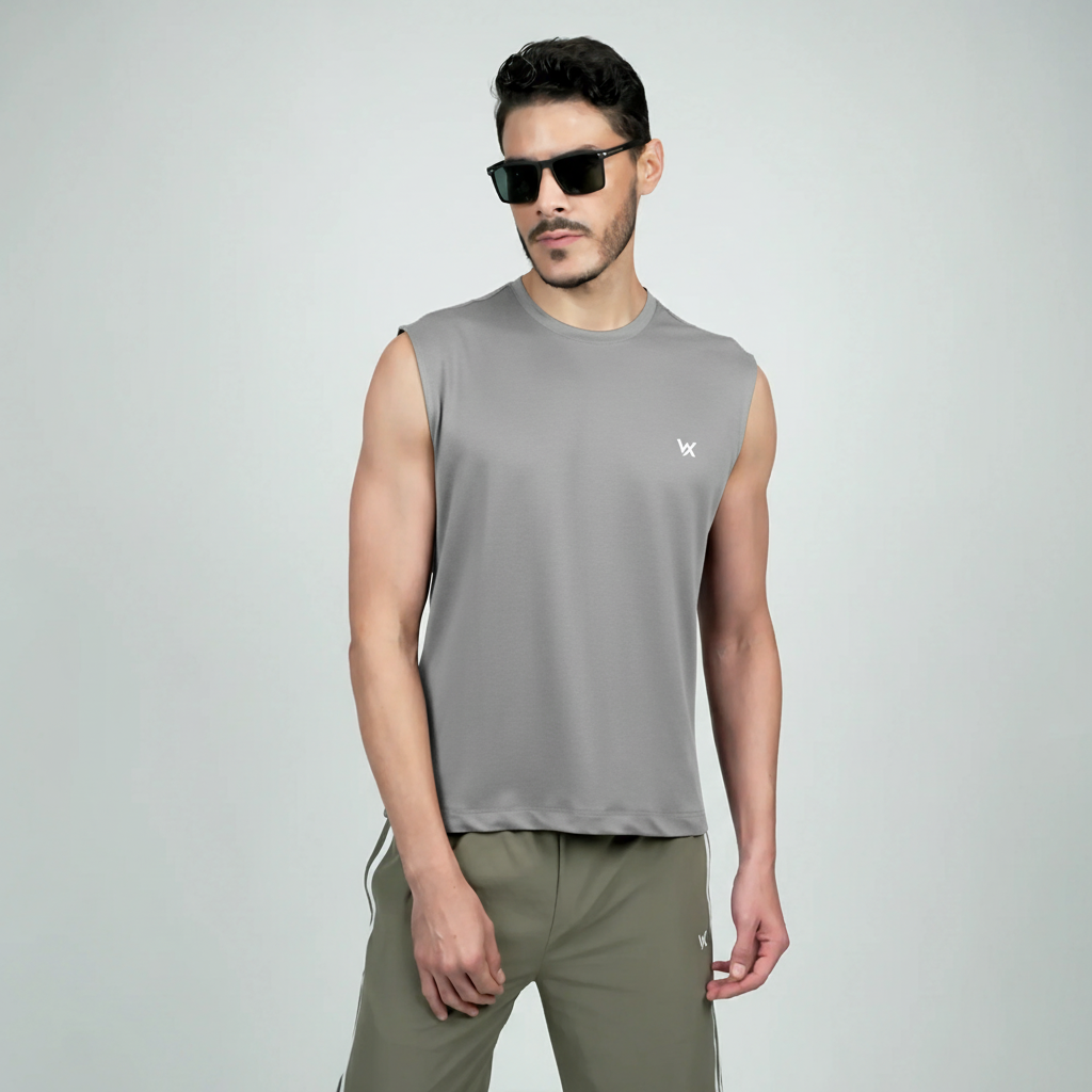 WarriorX Men’s Poly Terry Spandex Tank T-Shirt