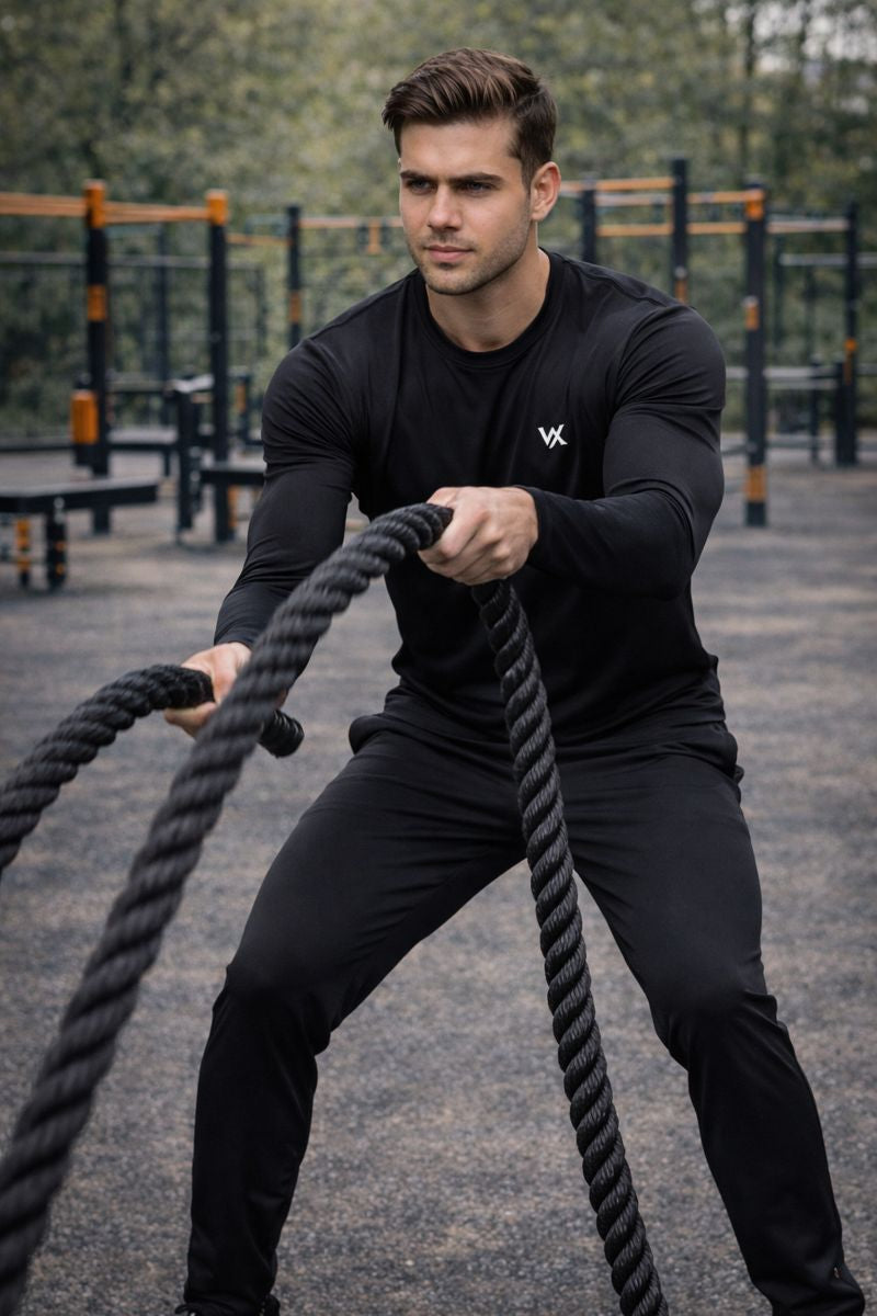 WarriorX Men’s Full Sleeve Cotton Terry Spandex T-Shirt