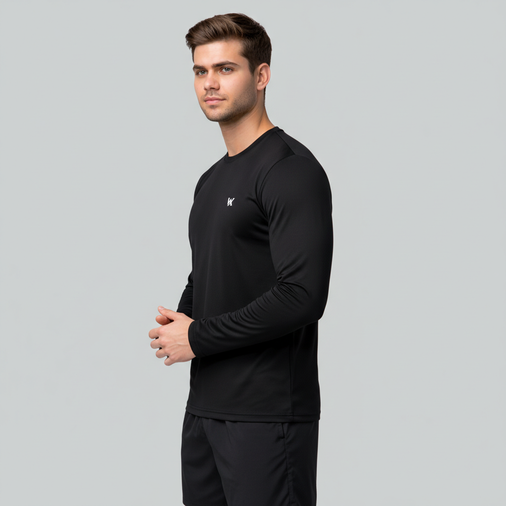 WarriorX Men’s Full Sleeve Cotton Terry Spandex T-Shirt