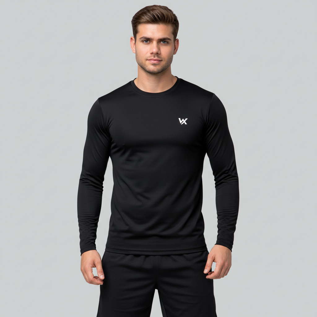 WarriorX Men’s Full Sleeve Cotton Terry Spandex T-Shirt